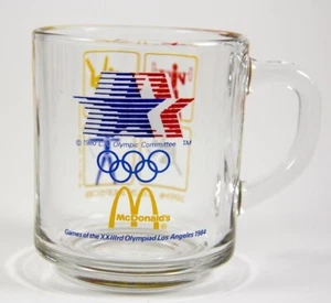 Vintage Anchor Hocking McDonald's 1984 XXIII Summer Olympics Glass Coffee Mug - Picture 1 of 10