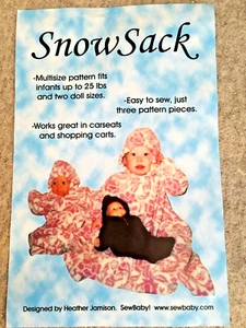 SewBaby! 026 SNOW SACK up to 25 lb, 2 DOLL sizes pattern uncut FF - Picture 1 of 7