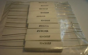 3.3ohm 10w CEMENT RESISTOR WITH AXIAL LEADS/ 10 PIECES (qzty) - Imagen 1 de 2
