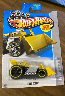 HW City Speed Dozer 43/250 Mattel Hot Wheels Miniature On Card - Image 1 of 4