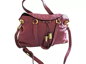 NUEVO BOLSO DE HOMBRO ORYANY POLVORIENTO ROSA CUERO GRANULADO ACENTO BORLA GRANDE - Imagen 1 de 10