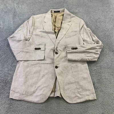 Blazer Banana Republic Para Hombres 46 R Abrigo Deportivo Lino Pata de Gallo A Medida Delgado a3gd Foto 1 de 4