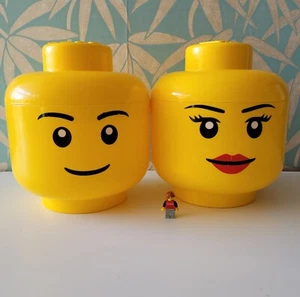 Dwa duże plastikowe pojemniki do przechowywania głowy Lego 2012 dla mężczyzn i kobiet - Zdjęcie 1 z 16