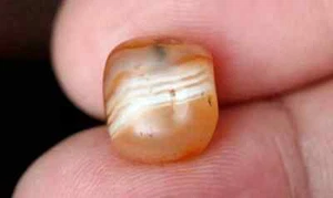Rare Ancient Indus Valley Banded Carnelian Sulemani Chung Bead Stone 12mm #C507 - Imagen 1 de 4