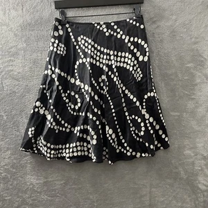 Due Per Due Mini Skirt Womans Petite 4 Polka Dot Black Side Zip Layered - Picture 1 of 10
