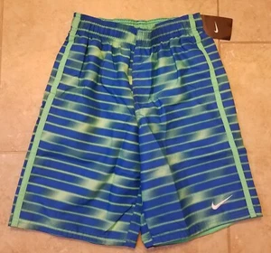 Nike Boys Swim Shorts Water Trunks Blue Green Sz Large Ness7659 NEW - Picture 1 of 4