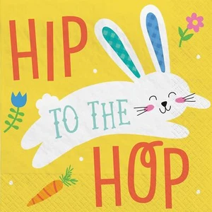 Funny Bunny Rabbit Cute Easter Spring Holiday Party Paper Beverage Napkins - Picture 1 of 1