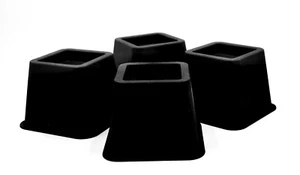 Confezione 4 Alzate Letto 4" Pollici Resistenti Costruzione Nero - Foto 1 di 4