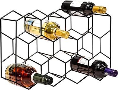 Portabottiglie Da Tavolo - Portabottiglie in Metallo Nero Da 14 Bottiglie – Port - Immagine 1 di 4