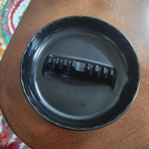 Vintage Black Ashtray 6 Slot GES-Line 341 Melamine 7" - Picture 1 of 5