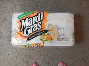 Mardi Gras Vintage Halloween Paper Napkins CATS AND JACK-O-LANTERN NEW IN PKG - Picture 1 of 13