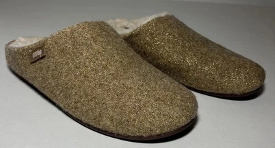 FITFLOP Slippers Size 7 Chrissie Mules Shearling Gold Slip On Shoes Comfort - Image 1 of 4