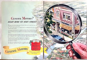 1941 two page magazine ad for General Motors - Right Here on Main Street? - Picture 1 of 1