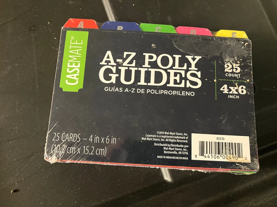 NEW & SEALED ~ 25 A-Z 4"X6" POLY GUIDES ~ MULTICOLOR A TO Z SORT ORGANIZER - Image 1 of 1
