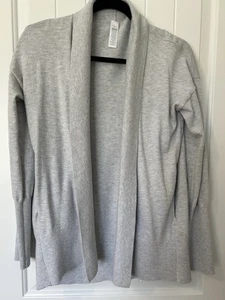 Ivivva Lululemon Cardigan Wrap EUC Sweater Gray Pockets Size 14 - Picture 1 of 5