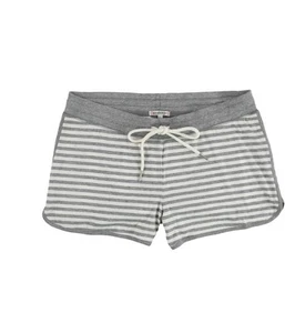 P.J. Salvage Womens Striped Pajama Shorts, Grey, Medium - Picture 1 of 2