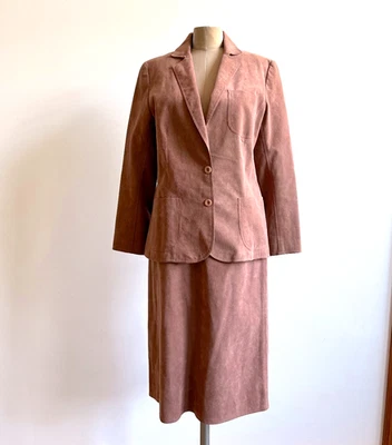 Vintage 1970s Ultrasuede Skirt Suit 70s Workplace Wardrobe Film Production M L - Image 1 of 4