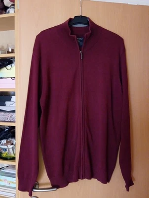 Herren Strickjacke mit Reißverschluß Gr. L Neuwertig Bordeaux - Bild 1 von 4