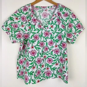 J. Crew Lotus Flower Cotton Poplin Top - Picture 1 of 11