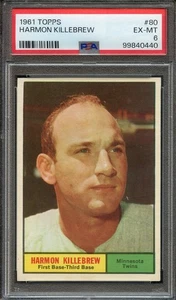 1961 Topps #80 Harmon Killebrew PSA 6 HOF Minnesota Twins 0440 - Picture 1 of 2