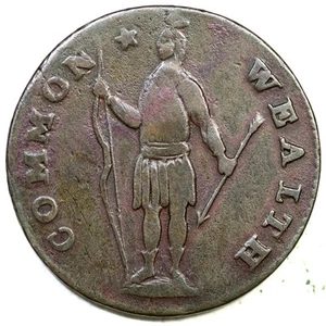 1788 11-c R-5- Slim Indian Massachusetts Cent Colonial Copper Coin - Picture 1 of 2