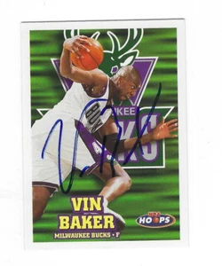 Signed VIN BAKER Milwaukee Bucks 1997-98 NBA Hoops card #88 w/COA - Picture 1 of 1
