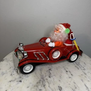 Vintage Old Style Santa Xmas Cartoon Toy Musical Car WITH BOX - 1984 Christmas - Picture 1 of 12