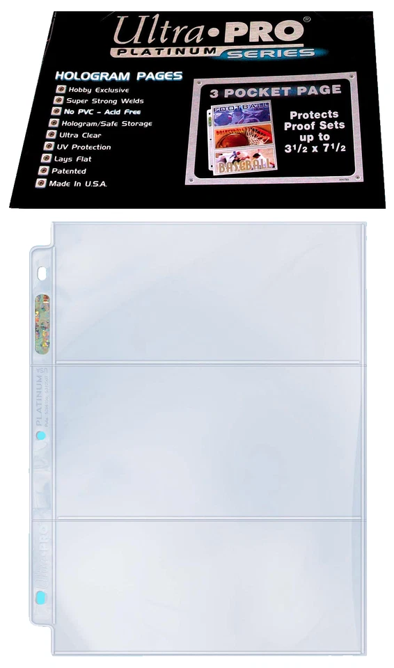 2 Boxes 200 Ultra Pro 3 Pocket Pages Proof Set Storage Sheets Holders