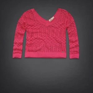 Maglione maglia aperta cropped Hollister HCO Point Vicente nuovo taglia M L - Foto 1 di 2