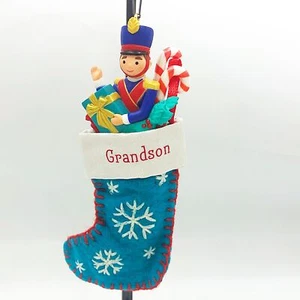 Grandson 2005 Hallmark Ornament Nutcracker in Stocking - Picture 1 of 6
