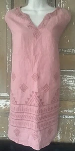 NWT Artisan NY Vintage Look Embroidered Linen Dress Rose Pockets Size XL - Picture 1 of 8