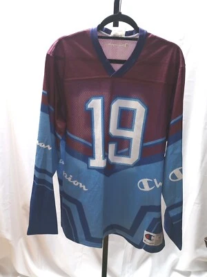 Jersey Champion 19 púrpura dos azules cuello en V manga larga para hombre talla grande nuevo con etiquetas Foto 1 de 4