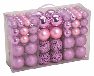 Weihnachtskugeln bruchsicher - 100x rosa / pink - Christbaum Kugeln Baum Schmuck - Bild 1 von 1