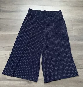 Chico's Travelers Black Polka Dot Pull On Pants Wide Leg Size 3 (XL/16) - Picture 1 of 7