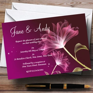 Purple Flower Stunning Personalised Wedding Invitations - Picture 1 of 1