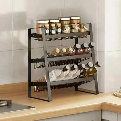 Soporte organizador para encimera Spice Rack, gabinete de condimento grande de 3 niveles Foto 1 de 4