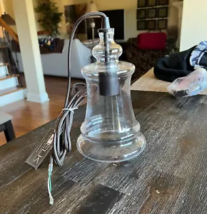Clear Glass Bell Pendant Light Elk Lighting Brown Fixture 10 x 6 Inches Unused - Picture 1 of 8