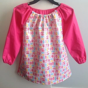 Handmade Waterproof Front Art Smock ~ Size 5-7 ~ Mini Owl Print - Picture 1 of 1