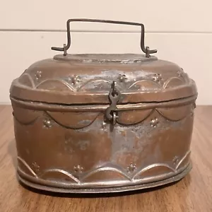 Turkish Bath Spa Hammam Soap Box Decorative Hand Hammered Copper Metal Antique - Picture 1 of 24