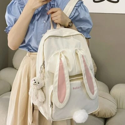 Cute Rabbit Girl School Backpack Female Large Capacity Kawaii Back Pack - Image 1 of 4