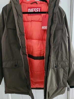 Diesel Jaster Giacca Cotton Long Parka Coat Genuine 14Y 168cm Brand New RRP £300 - Image 1 of 4