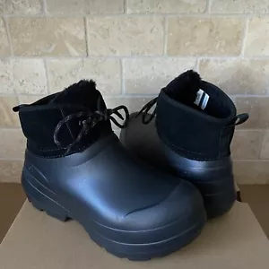 UGG TASMAN X LACE BLACK WATERPROOF RUBBER WOOL RAIN BOOTS SHOE SIZE 6 WOMEN - Picture 1 of 6