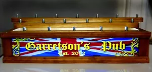 18 BEER TAP HANDLE DISPLAY Personal LIGHTED English Pub BRITISH FLAG BAR SIGN - Picture 1 of 2