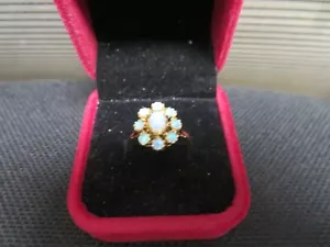 BELLISSIMO ANELLO OPALE oro massiccio 14k taglia 7 1/2" 3,35 gr - Foto 1 di 7