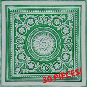 Grid System, Pop In, 24" x 24", PVC Ceiling Tiles MAJESTY Emerald White 30 PCS - Picture 1 of 4