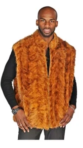 Men's Golden Reversible Real Sculpted Mink Fur Vest Coat All Sizes Pre sale - Picture 1 of 2