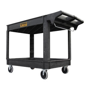 Heavy Duty Service Shop Tool Cart 2-Shelf 500lbs Capacity Organizer Rolling 30"