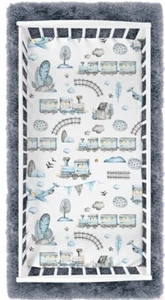 Baby Fitted Cot Sheet Printed Design 100% Cotton Mattresss 120x60cm Locomotive - Picture 1 of 1