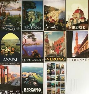 20 Vintage travel images of Italy on quality postcards