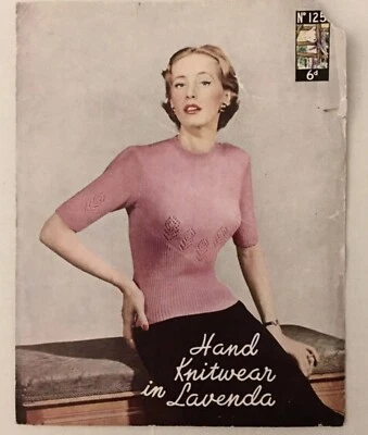 125 - Lavenda Women's 3 Ply Knitting Sweater Jumper 34 Chest Vintage Rare 1950s - Image 1 of 2